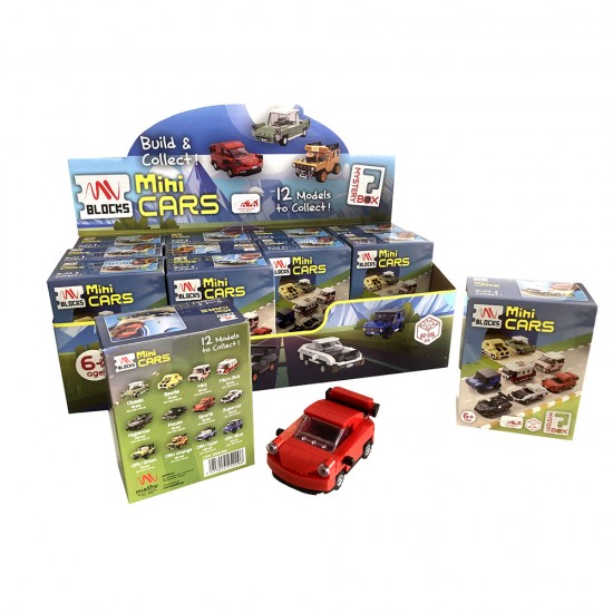 12 Mini Cars (Mystery Box) - MVblocks Display Box (D.12)