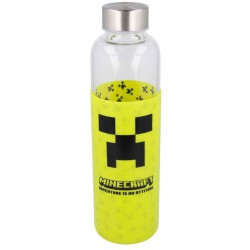 Minecraft silicone cover glass bottle 585ml