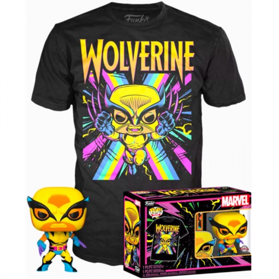 Set figure POP & Tee Marvel Wolverine Black Light S