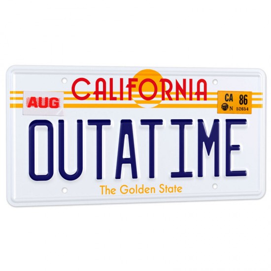Back to the Future DeLorean Outatime license plate replica