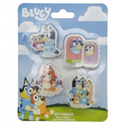 Bluey Set 4 erasers 12 Τεμ.
