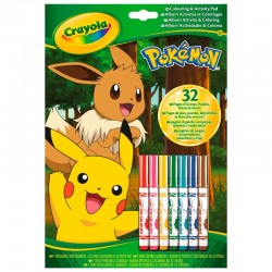 Crayola Pokemon Activity book + 7 markers 12 Τεμ.