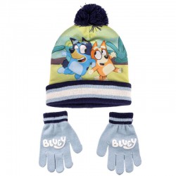 Bluey kids set hat gloves