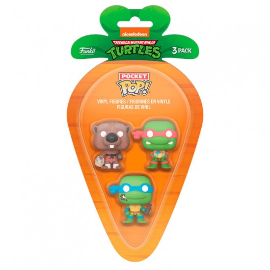 Carrot Pocket POP blister 3 figures Ninja Turtles Splinter Leonardo Raphael