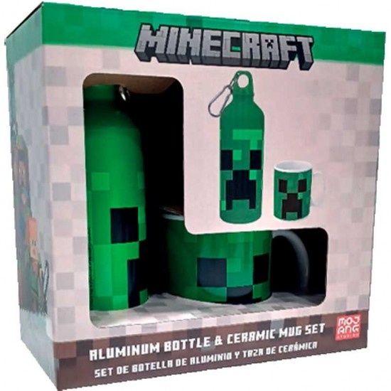 Minecraft aluminium bottle + mug set 500ml