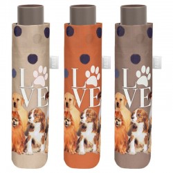 Manual foldindg love dogs umbrella assorted 54cm 6 Τεμ.