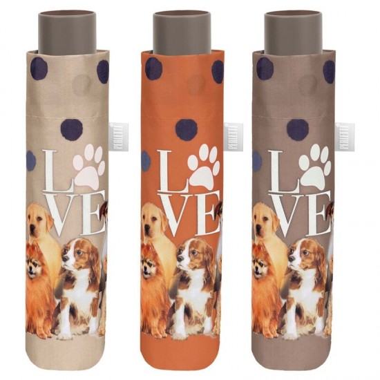 Manual foldindg love dogs umbrella assorted 54cm 6 Τεμ.