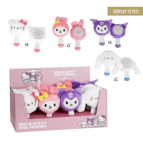 Hello Kitty and Friends assorted hair brush 12 Τεμ.