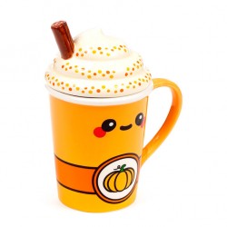 Foodiemals Latte pumpkin mug with lid 325ml