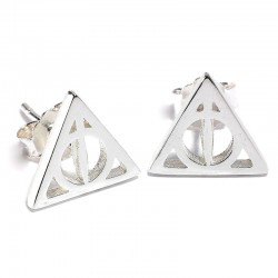 Harry Potter Deathly Hallows silver earrings