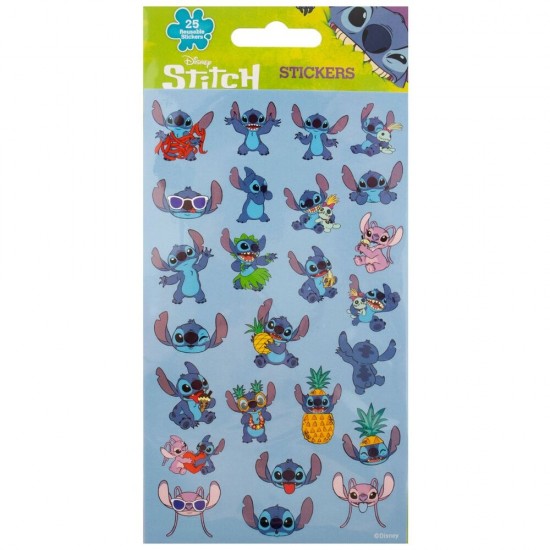 Disney Stitch Reusable stickers 25pcs 10 Τεμ.