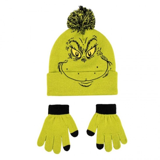 The Grinch hat and gloves set