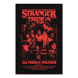 Stranger Things All Friends Welcome poster