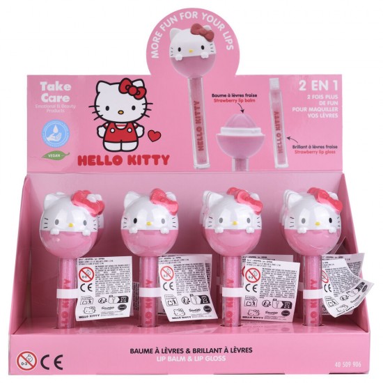 Hello Kitty Lip balm + gloss 12 Τεμ.