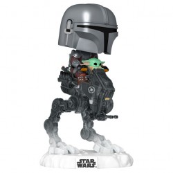 POP figure Rides Deluxe Star Wars Mandalorian & Grogu The Mandalorian with Grogu in Imperial Remnant AT-RT