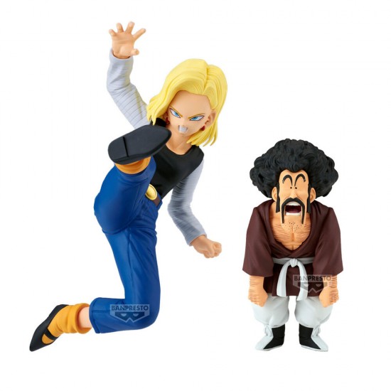 Dragon Ball Z Match Makers Android 18 & Mr. Satan set 2 figures 11-8cm