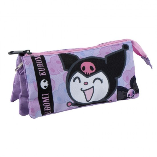 Hello Kitty Kuromi triple pencil case