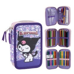 Hello Kitty Kuromi triple pencil case