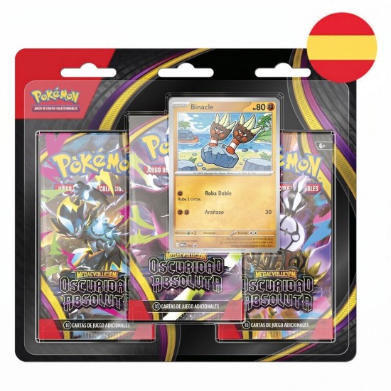 Spanish Pokemon Absolute Darkness Mega Evolution Expansion pack of card games 3 envelopes 24 Τεμ.