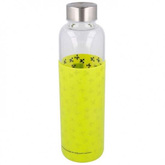 Minecraft silicone cover glass bottle 585ml