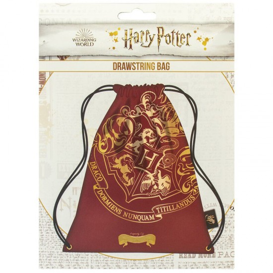 Harry Potter Draw String Bag Black - Crest & Customise