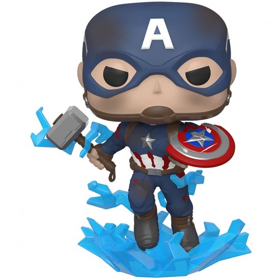 POP figure Marvel Avengers Endgame Captain America with Broken Shield & Mjolnir