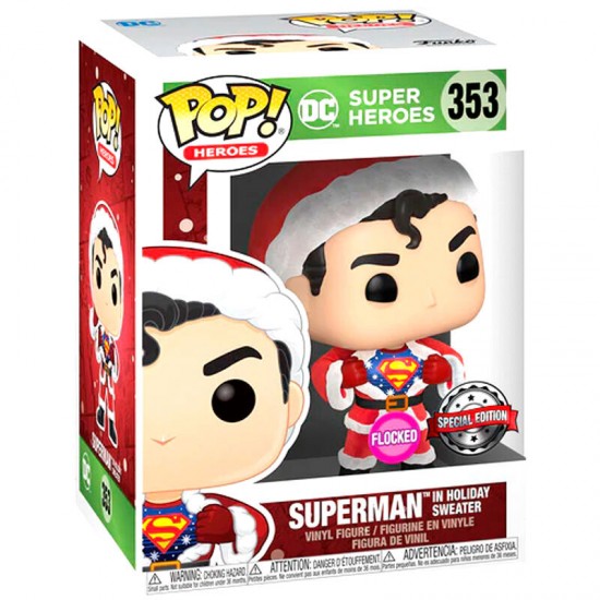 Set figure POP & Tee Back DC Comics Superman Exclusive Flocked L