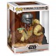 POP figure Star Wars The Mandalorian Mando on Bantha with Child in Bag