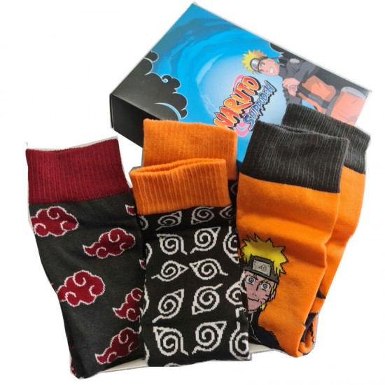 Naruto Shippuden assorted pack 3 socks adult