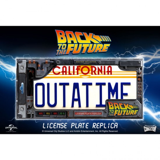 Back to the Future DeLorean Outatime license plate replica