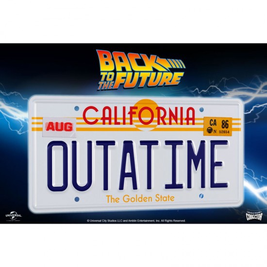 Back to the Future DeLorean Outatime license plate replica