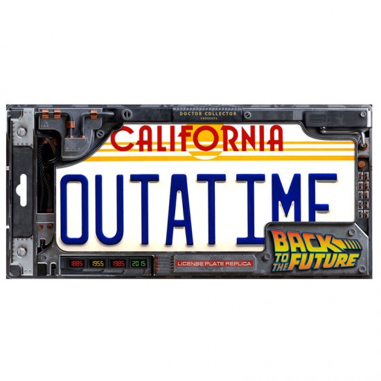Back to the Future DeLorean Outatime license plate replica