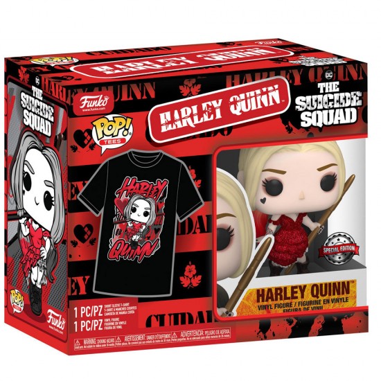 Set figure POP & Tee DC Comics Escuadron Suicida Harley Quinn L