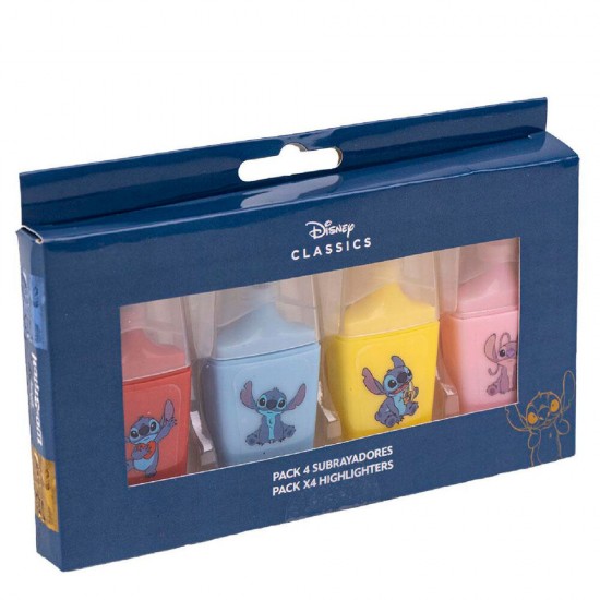 Disney Stitch blister 4 Highlighters 6 Τεμ.