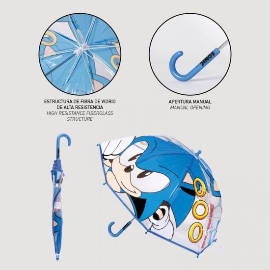 Sonic The Hedgehog bubble manual umbrella 45cm 4 Τεμ.
