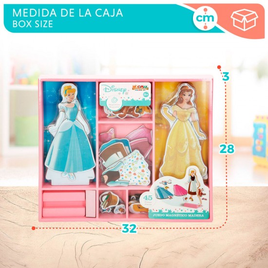 Disney Princess dresses wooden magnetic set