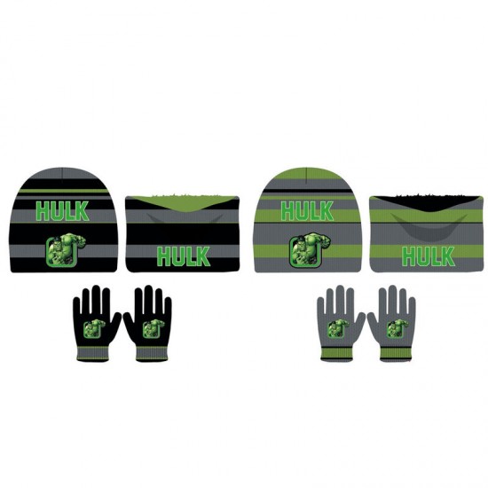 Marvel Avengers Hulk kids assorted hat and gloves set 6 Τεμ.
