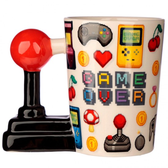 Game Over Joystick Pixel shaped handle mug