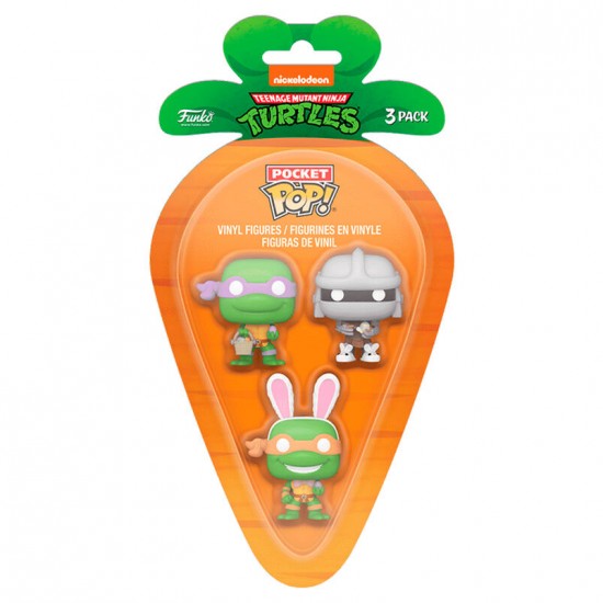Carrot Pocket POP blister 3 figures Ninja Turtles Donatello Shredder Michelangelo