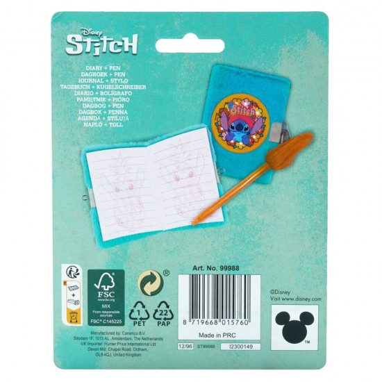 Disney Stitch Mini diary + pen 12 Τεμ.