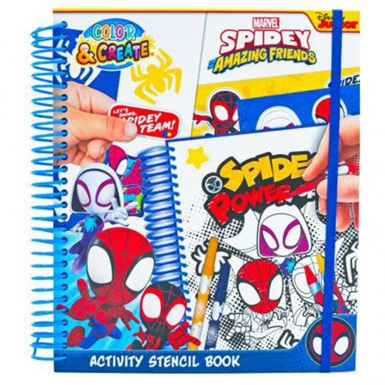 Marvel Spiderman activity stencil book 10 Τεμ.