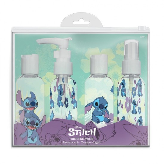 Disney Stitch Travel bag 4 refillable bottles 3 Τεμ.