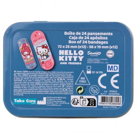 Hello Kitty & Friends metal band-aid box 12 Τεμ.