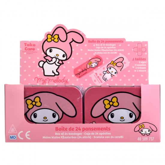 Hello Kitty My Melody metal band-aid box 12 Τεμ.