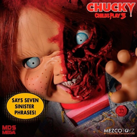 Chucky Childs Play 3 Chucky Pizza Face talking figure 38cm