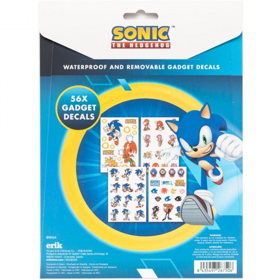 Sonic The Hedgehog reusable sticker set 6 Τεμ.