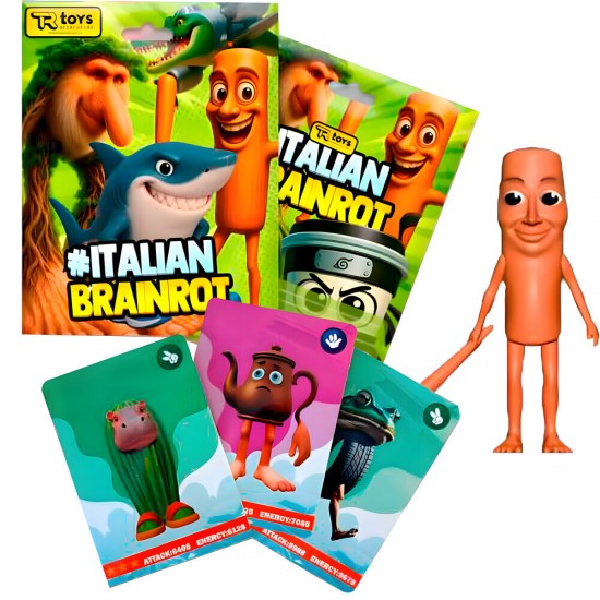 Italian Brainrot assorted Envelope figure + 3 collectable cards 24 Τεμ.