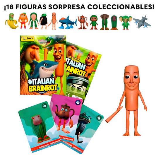 Italian Brainrot assorted Envelope figure + 3 collectable cards 24 Τεμ.