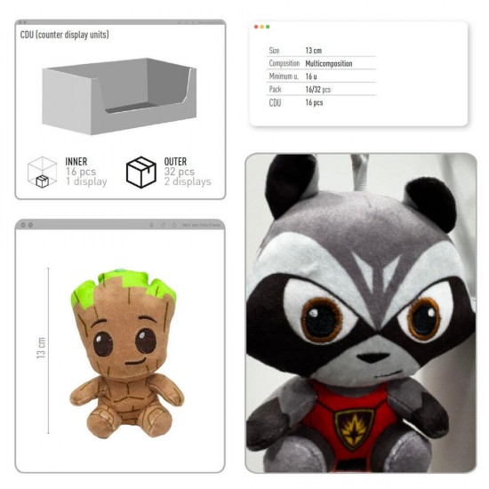 Marvel assorted plush keychain 24 Τεμ.