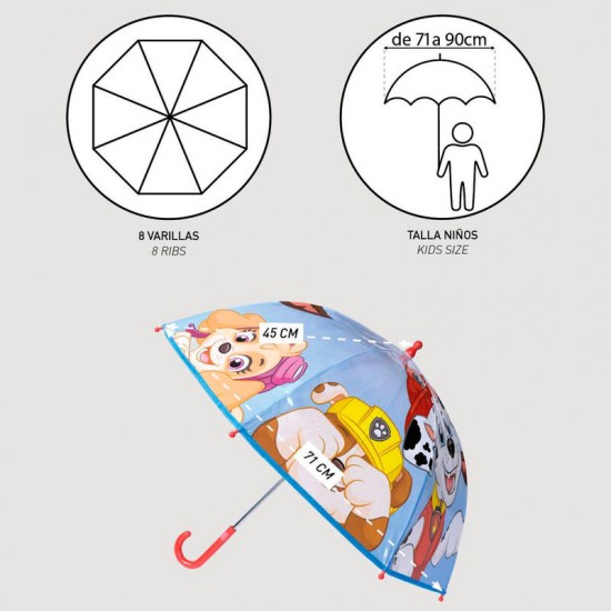 Paw Patrol bubble manual umbrella 45cm 4 Τεμ.